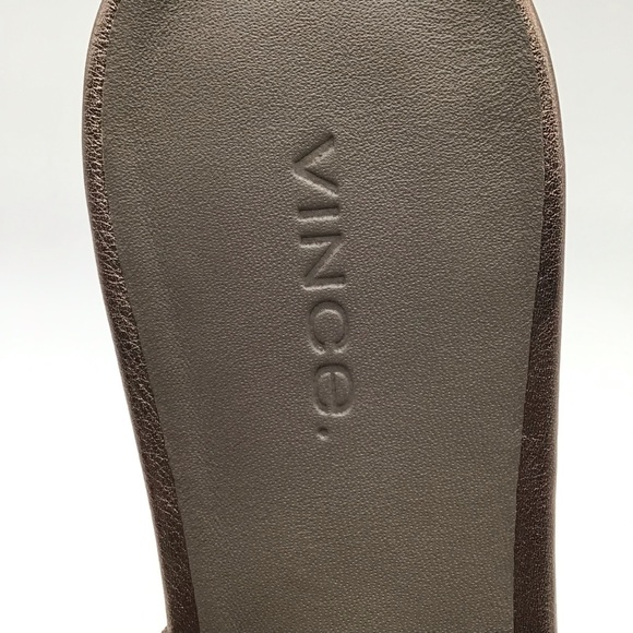 🔴SOLD🔴New Vince Nadette Bronze Leather Slide mules flat shoes 8.5 M - Picture 8 of 10
